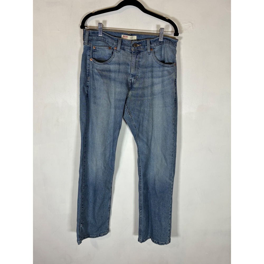 Signature by Levi Strauss Relaxed Fit Jeans Mens 32x30 Medium Wash Straight Leg
